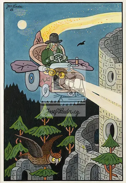 Lada, Josef: Hobgoblins and Water Sprites - Mulisák in a Car 1953