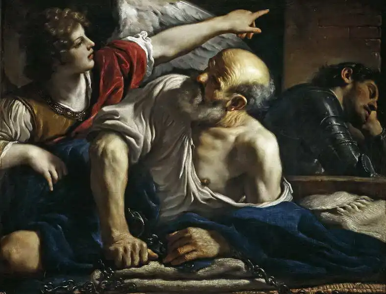 Guercino: Sv. Petr osvobozen andělem