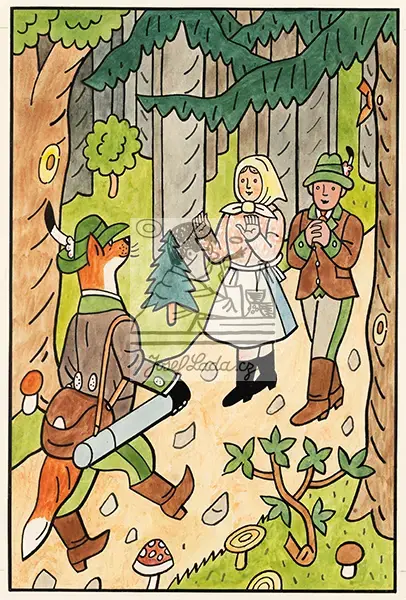 Lada, Josef: The Clever Fox - Chapter: Happy Life on Raspberry Hill 1957