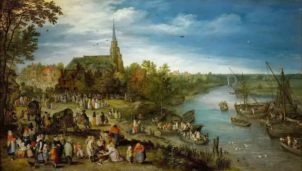 Brueghel, Jan, the elder: Parish market in Schelle