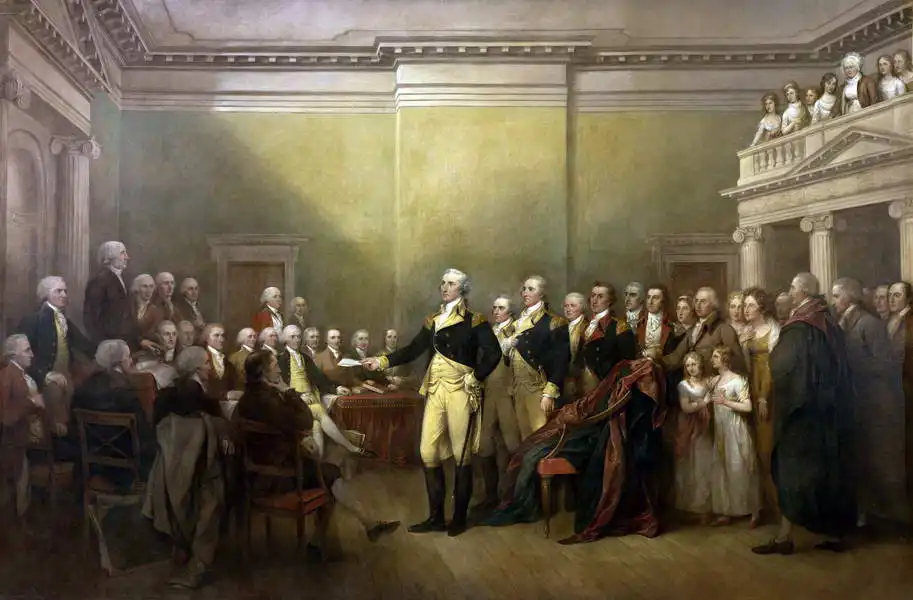 Trumbull, John: Generál George Washington odstupuje
