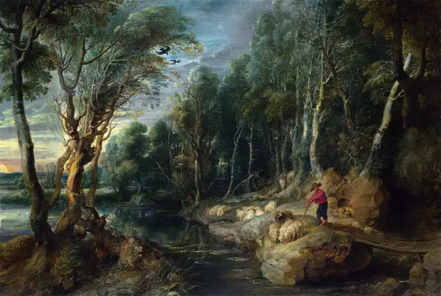 Rubens, Peter Paul: Pastýř se svým stádem v lesnaté krajině