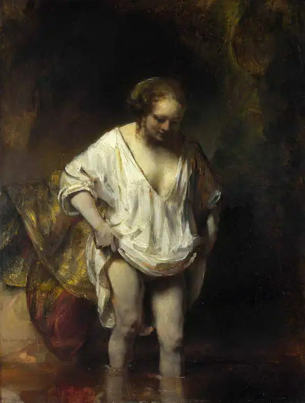 Rembrandt, van Rijn: Koupání v potoce