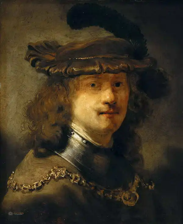 Rembrandt, van Rijn: Autoportrét se sametovým baretem a zlatým řetězem