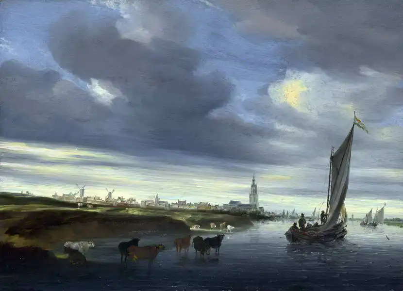 Ruysdael, Salomon van: Pohled na Rhenen od západu