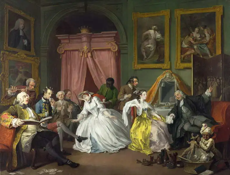 Hogarth, William: Manželství A la Mode č. 4 - toilette