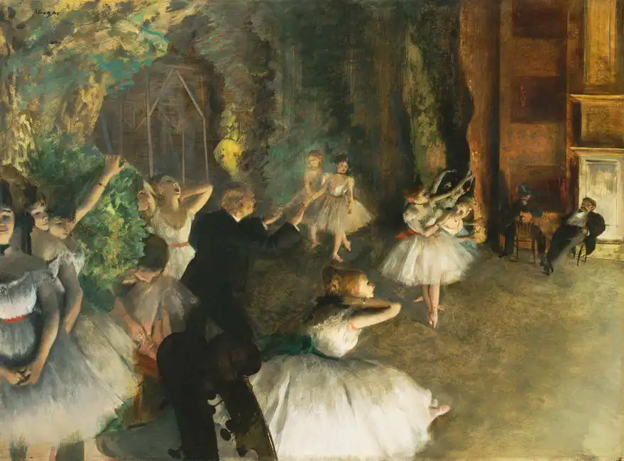 Degas, Edgar: Zkouška baletu na jevišti