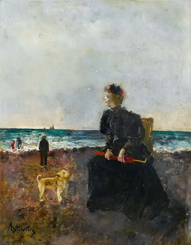 Stevens, Alfred Émile Léopold: Žena na pláži