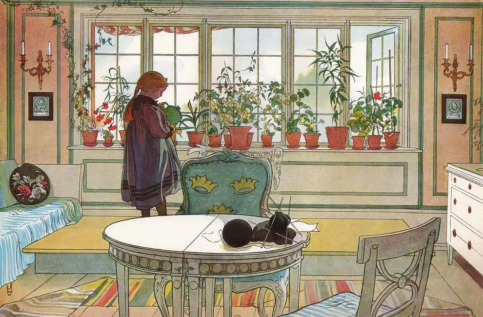 Larsson, Carl: Arrosage des fleurs
