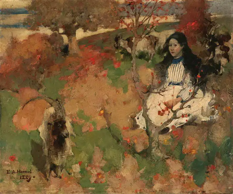Hornel, Atkinson Edward: Berger de chèvres