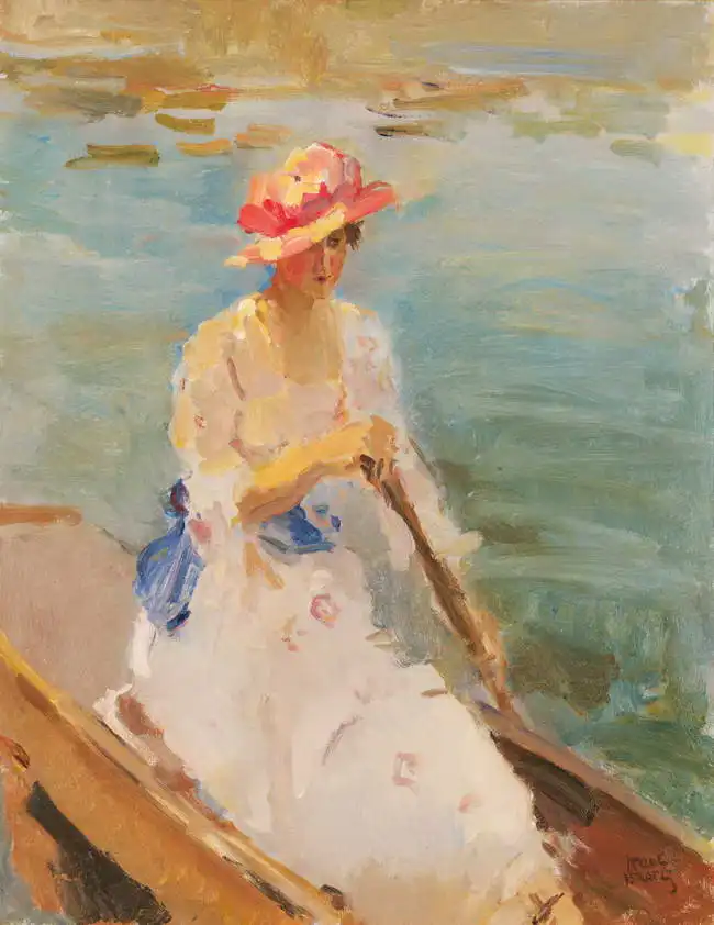 Israels, Isaac: Jeune femme pagayant sur la Tamise