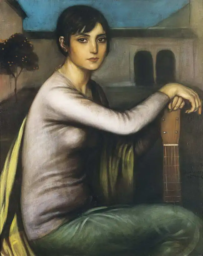 Torres, Julio Romero de: Portrét sedící ženy