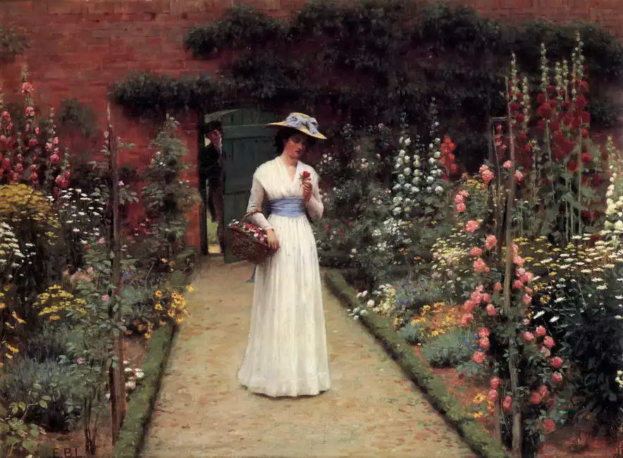 Leighton, Edmund Blair: Dáma v zahradě