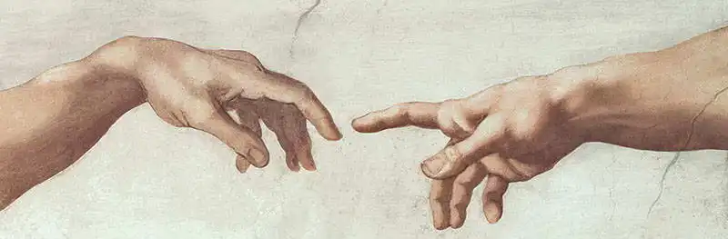 Buonarroti, Michelangelo: Ruce z obrazu Stvoření Adama