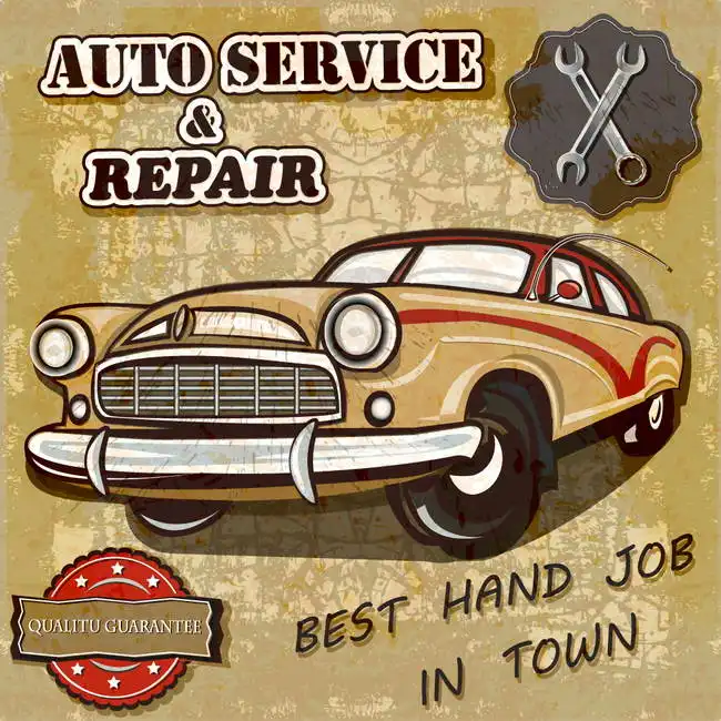 Neznámý: Auto service retro poster