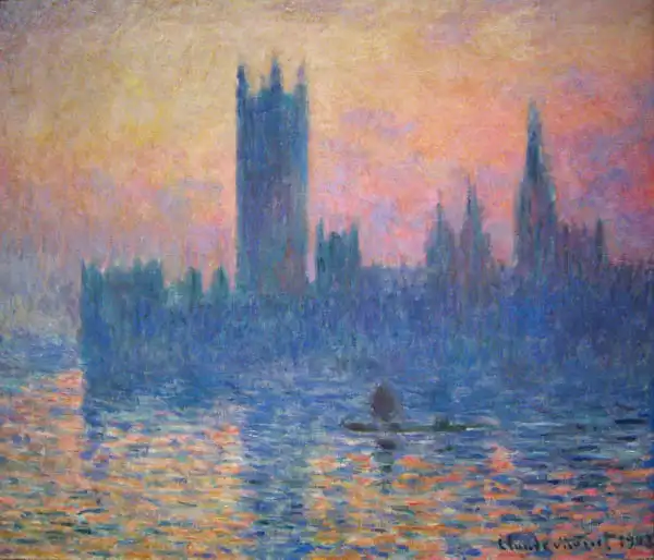 Monet, Claude: Parlament při západu slunce