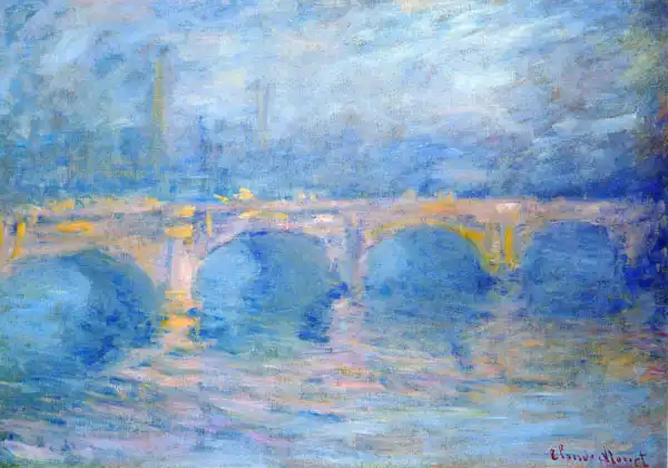 Claude Monet: Waterloo bridge at sunset pink effect | Architecture
