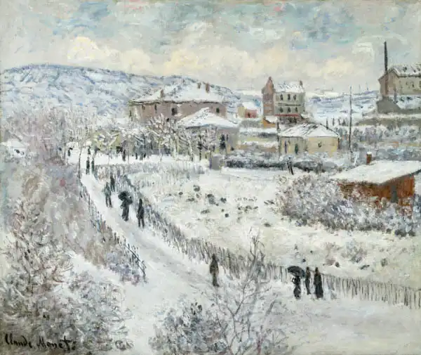 Monet, Claude: Pohled na Argenteuil ve sněhu
