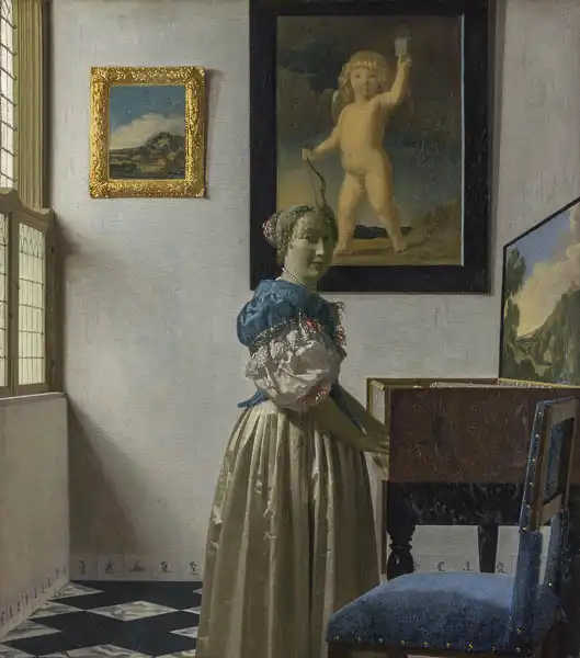 Vermeer, Jan: Lady Standing at a Virginal