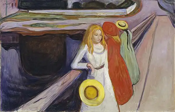 Munch, Edward: Girls on the Bridge