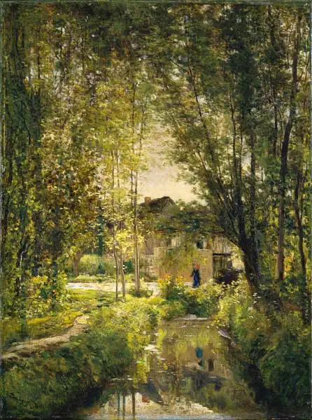 Daubigny, Charles-Francois: Landscape with a Sunlit Stream