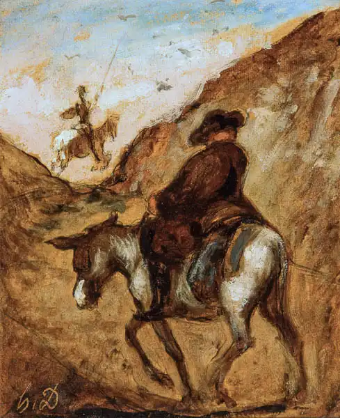 Daumier, Honore: Sancho a Don Quixote