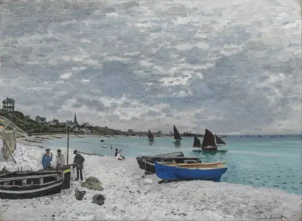 Monet, Claude: Beach at Sainte-Adresse