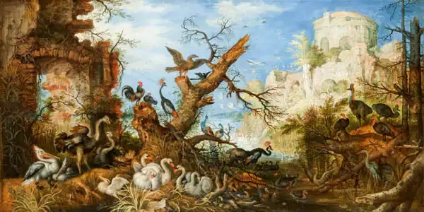 Savery, Roelandt Jacobsz: Krajina s ptáky