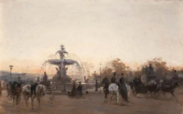 Barvitius, Viktor: Place de la Concorde v Paříži, studie