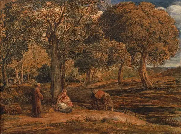 Linnell, John: Landschaft mit Familiengruppe, möglicherweise der Rest auf dem Flug nach Ägypten