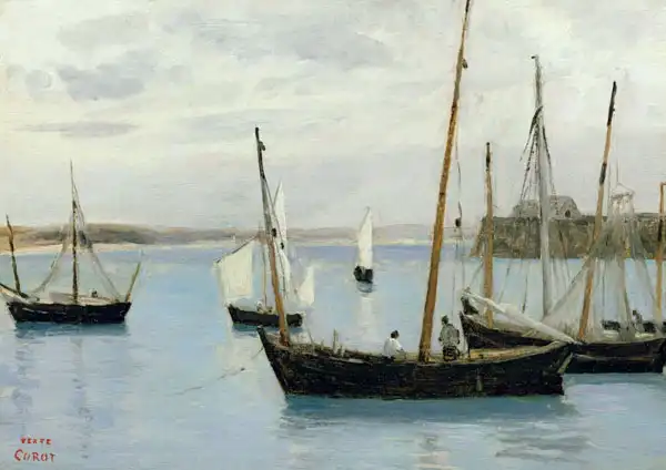 Corot, J. B. Camille: Rybářské lodě v Granville