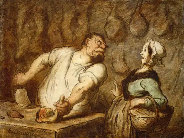Daumier, Honore: Butcher in Montmartre