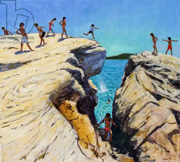Macara, Andre: Sauter des rochers, plaques, skiathos