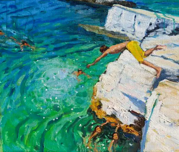 Macara, Andre: Detail of The Diver,Plates Rock,,Skiathos, Greece