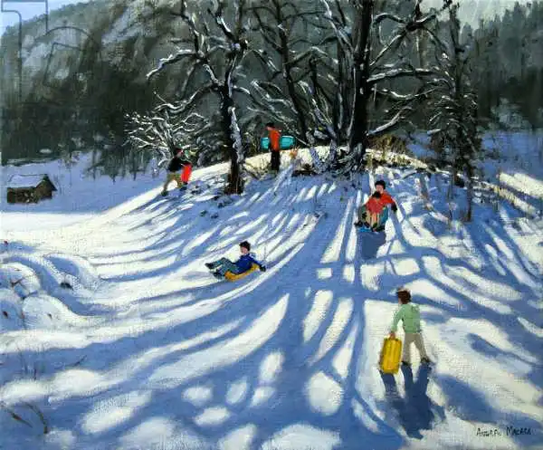 Macara, Andre: Amusant dans la neige, Morzine, France