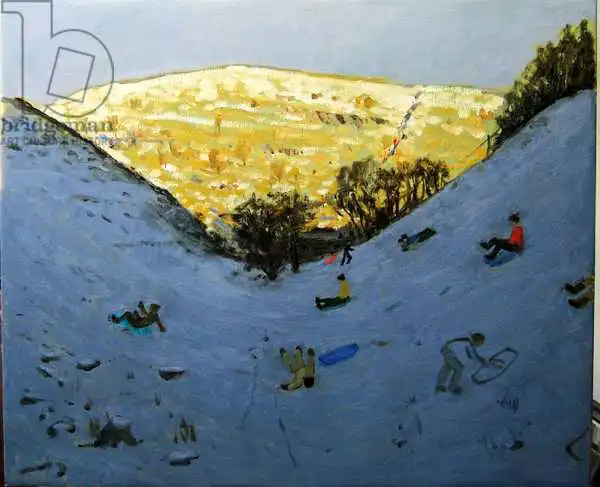 Macara, Andre: Valley and sunlit hillside, Lathkill Dale, Derbyshire