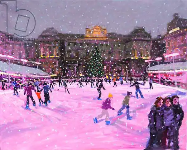 Macara, Andre: Patinage de Noël, maison Somerset aux lumières roses, 2014