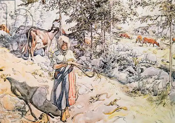 Larsson, Carl: Jeune fille tissage