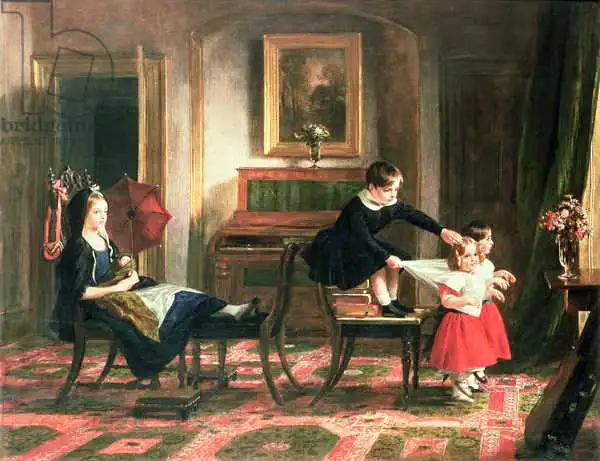 Leslie, Charles Robert: Children playing at coach and horses