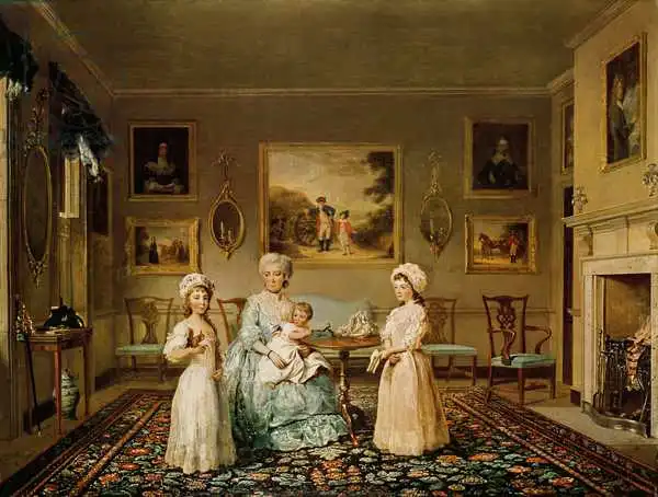 Reinagle, Philip: Mrs Congreve and her children in their London drawing room