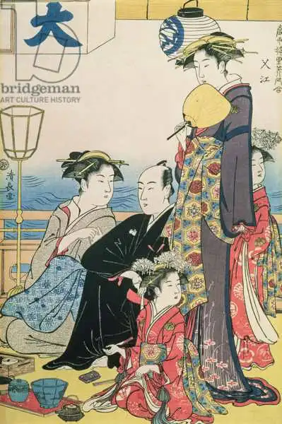 Kiyonaga, Torii: Women of the Gay Quarters, right hand panel of a diptych