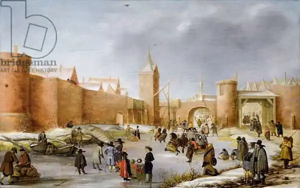 Avercamp, Barent: Skaters and Kolf Players Outside the City Walls of Kampen