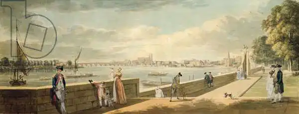 Sandby, Paul: View towards Westminster from the Terrace of Somerset House