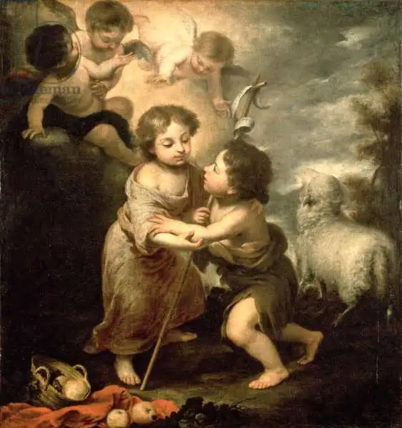 Murrilo, Bartolome: Les nourrissons Christ et Jean-Baptiste