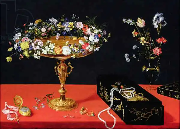Brueghel, Jan, the younger: A Still Life of a Tazza with Flowers