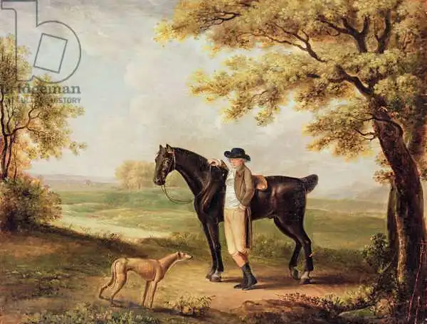 Garrard, George: Cheval, cavalier et whippet