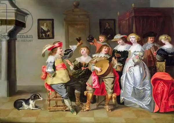 Lamen, Christoffel Jacobsz van der: An Elegant Company Merry-making in an interior
