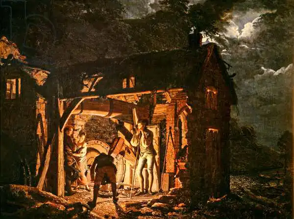 Wright, Joseph: Iron Forge Viewed from Without