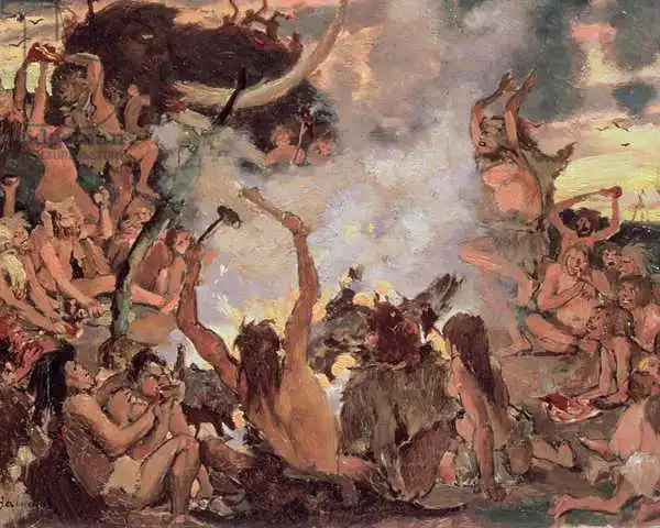 Vasnetsov, Victor Mikhailovich: Stone Age Feast