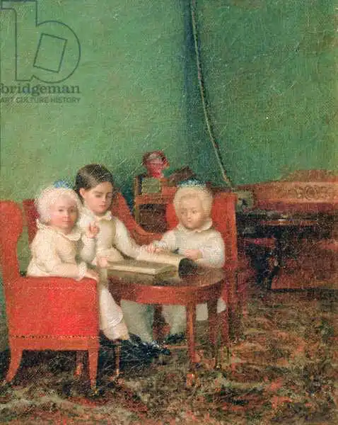 Unknown: Enfants dans un intérieur, 1800-10